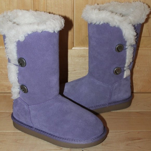 UGG KOOLABURRA GIRL'S TALL SUEDE BUTTON BOOTS - Picture 6 of 8